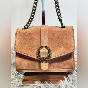 Zara crossbody chain bag for women pink suede